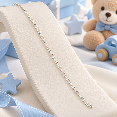 Pulseira Infantil Banhada a Prata Elo Carti Bijou Art