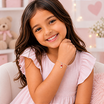 Pulseira Infantil Banhada a Prata Com Figa Bijou Art