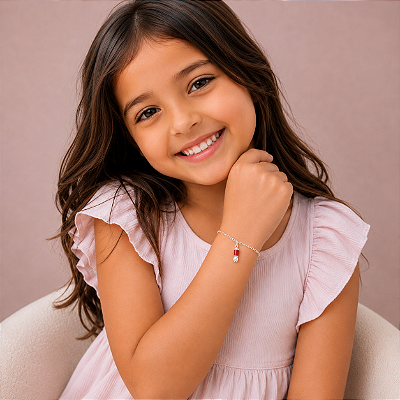 Pulseira Infantil Banhada a Prata Com Figa Bijou Art