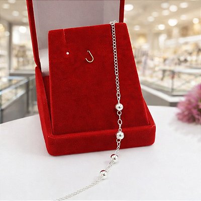 Pulseira Infantil Banhado a Prata Com Bolas Bijou Art