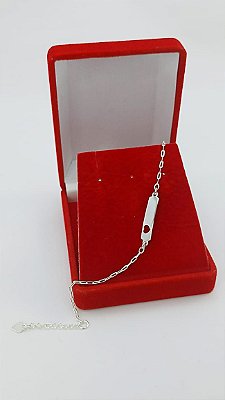 Pulseira Infantil Banhada a Prata De Chapinha Com Coração Bijou Art