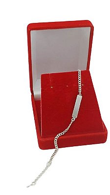 Pulseira Infantil Banhada a Prata Com Chapinha Bijou Art