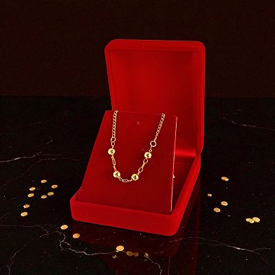 Pulseira infantil Banhada a Ouro Com Bolas Bijou Art