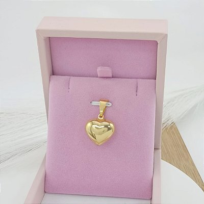 Pingente Banhado a Ouro de Coração Cheio Bijou Art