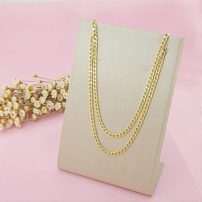 Corrente Banhado Ouro Elo Curto 50 cm Bijou Art
