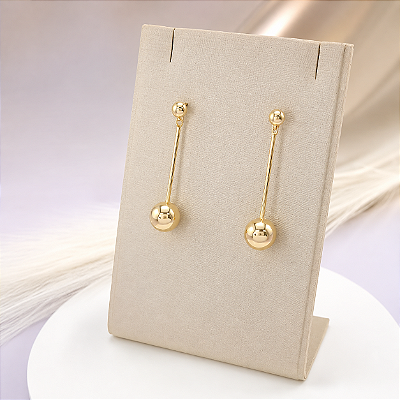 Brinco Banhado a Ouro Pendurado Com Bola Bijou Art