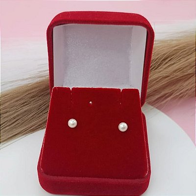 Brinco De Pérola Feminino Banhado a Prata 925 4mm Bijou Art