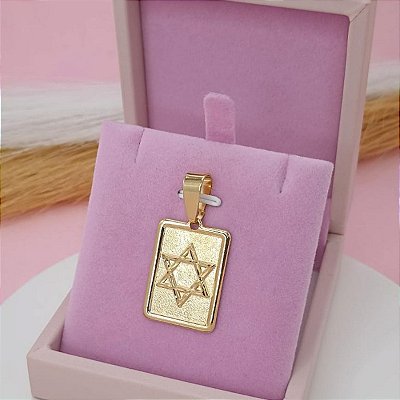 Pingente Estrela De Davi Banhado a Ouro 18K Bijou Art