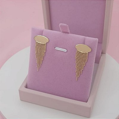Brinco Feminino Elegante Banhado a Ouro Pendurado Bijou Art