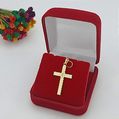 Pingente Banhado a Ouro Lisa Com Detalhes Trabalhados Bijou Art