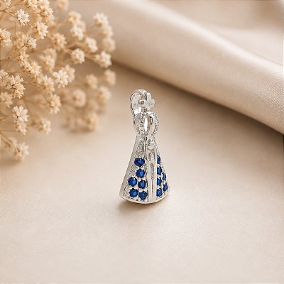 Pingente Banhado a Prata De Nossa Senhora Aparecida Bijou Art