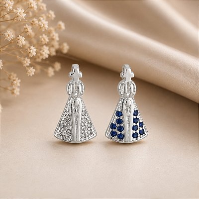 Pingente Banhado a Prata De Nossa Senhora Aparecida Bijou Art