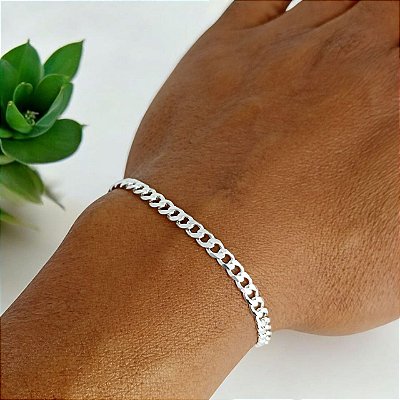 Pulseira Banhada a Prata Elo Curto Bijou Art