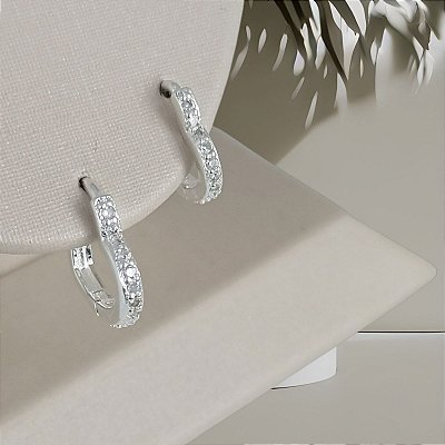 Brinco De Argola Em Forma De Coração Banhado a Prata Bijou Art