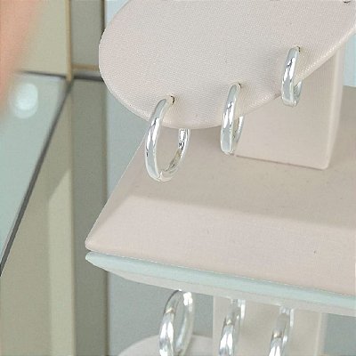 Brinco De Argola Banhado a Prata Liso Bijou Art