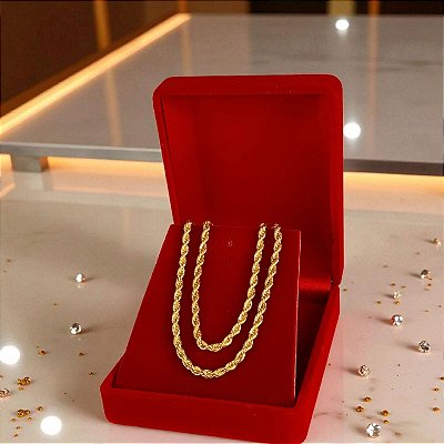 Corrente Banhada a Ouro 45 cm Elo Cordão Baiano Bijou Art