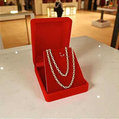 Corrente Banhada a Ouro 50 cm Elo Curto Cartie Bijou Art