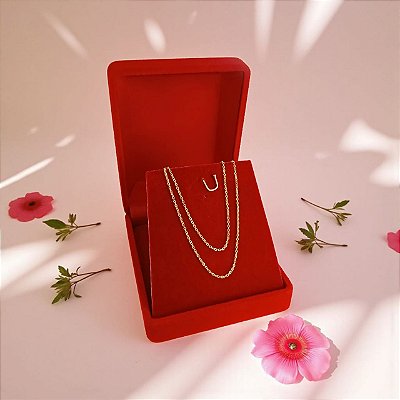 Corrente 40 cm Banhada a Ouro Elo Argola Bijou Art