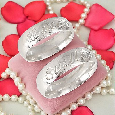 Aliança De Prata Anatômica Lisa Bijou Art