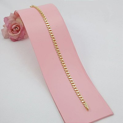 Pulseira Banhada a Ouro De Elo Curto Bijou Art