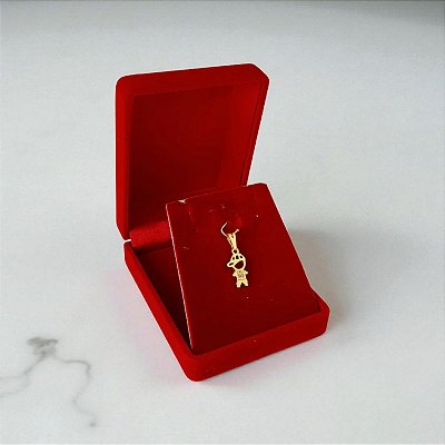 Pingente Menino Com Pedras mini Zircônia Banhado a Ouro 12MM