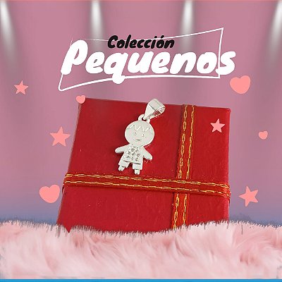 Pingente Banhado A Prata Menino Liso Com Zircônia