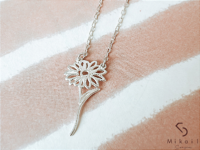 Colar de Prata Margarida  50cm