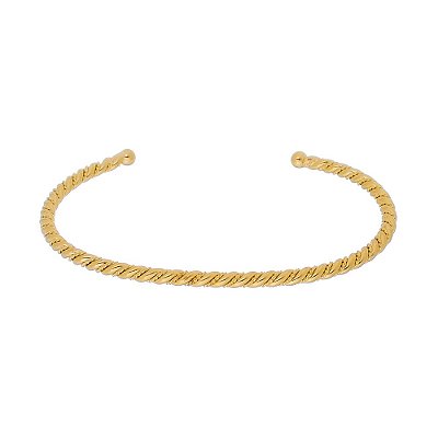 Bracelete Torcido Banhado em Ouro 18K - Semijóia
