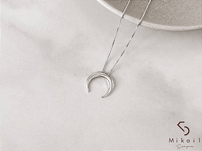 Colar de Prata Lua Invertida 16mm