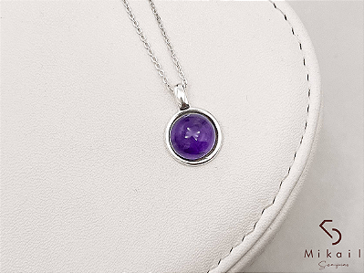 Colar de Prata com Pingente de Ametista