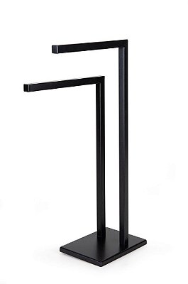 Porta Toalha Lavabo 45cm Banheiro Aço Inox Preto Stainless