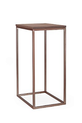 Mesa de Apoio/Lateral 40cm x 30cm (60cm) de altura em Aço Carbono Pintado de Cobre Stainless