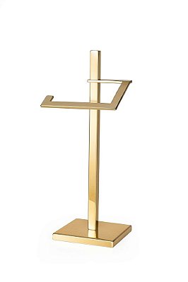 Porta Toalha Lavabo 33cm de altura Aço Inox Dourado Brilhante Stainless