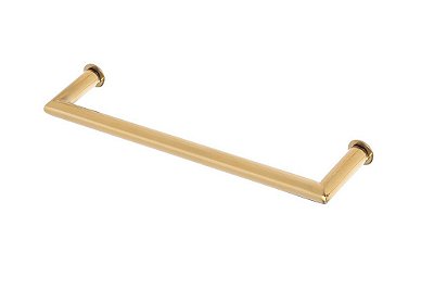 Porta Toalha Banho Banheiro 35cm em Aço Inox Dourado Linha Tessalia Stainless