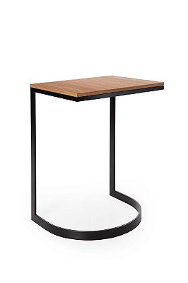 Mesa de Apoio/Lateral 50cm x 40cm (67cm) de altura em Aço Carbono Pintado de Preto Stainless