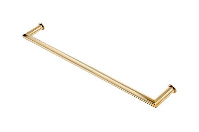 Porta Toalha Toalheiro de Rosto Banheiro 60cm em Aço Inox Dourado Linha Tessália Stainless