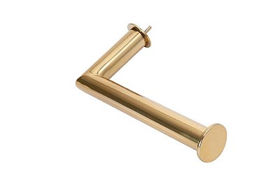 Porta Papel Higiênico Papeleira de Parede de Banheiro 13cm em Aço Inox Dourado Tessália Stainless