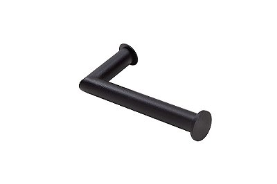 Porta Papel Higiênico Papeleira de Parede Banheiro 13cm em Aço Inox Black Matte Linha Tessália Stainless