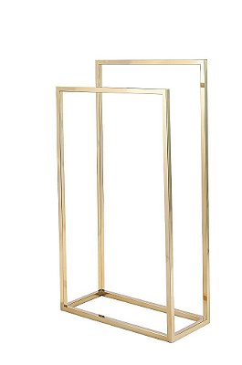 Toalheiro de Piso/Chão 95cm Aço Inox 304 Dourado Brilhante Stainless
