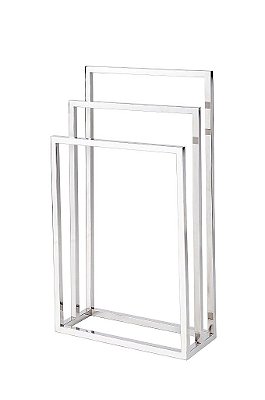 Toalheiro Piso/Chão Triplo Aço Inox 304 Polido Linha Larissa Stainless