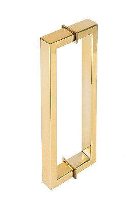 Puxador 30cm em Aço Inox Dourado Brilhante Madeira/Vidro - 28,5 entrefuros Stainless