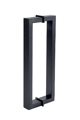 Puxador 30cm em Aço Inox Preto Fosco Madeira/Vdro - 28,5cm entrefuros Stainless