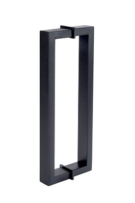 Puxador Duplo para Box Banheiro 30cm em Aço Inox Preto Fosco Texturizado Stainless