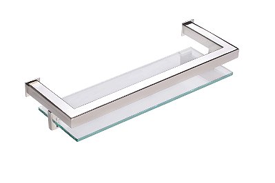 Porta Shampoo de Banheiro em Aço Inox Polido Brilhante Linha Larissa Stainless