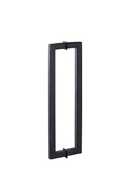 Puxador 30cm em Aço Inox Preto Madeira/Vidro - 28,5 entrefuros- Stainless