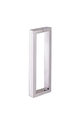 Puxador 30cm em Aço Inox Polido Brilhante Madeira/Vidro - 28,5 entrefuros Stainless