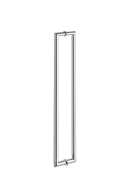 Puxador 60cm em Aço Inox Polido Brilhante Madeira/Vidro 58,5 entrefuros Stainless
