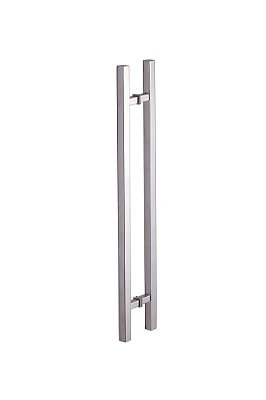 Puxador Duplo para Vidro ou Madeira 60cm em Aço Inox Polido Brilhante  Stainless