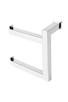 Porta Papel Higiênico de Parede Duplo para Banheiro 15cm em Aço Inox Polido Brilhante Linha Larissa  Stainless