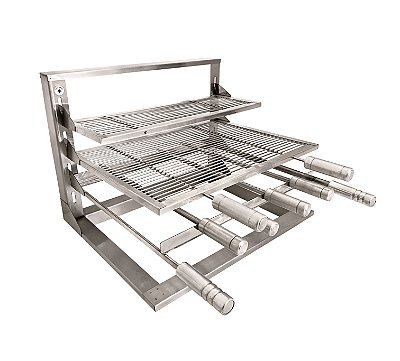 Suporte L Completo com Grelhas Aramada 60x40cm Inox 430 - Soberano Grill -  Loja de Churrasqueira, Utensílios de Churrasco